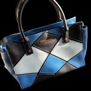 Woman blue patchwork purse